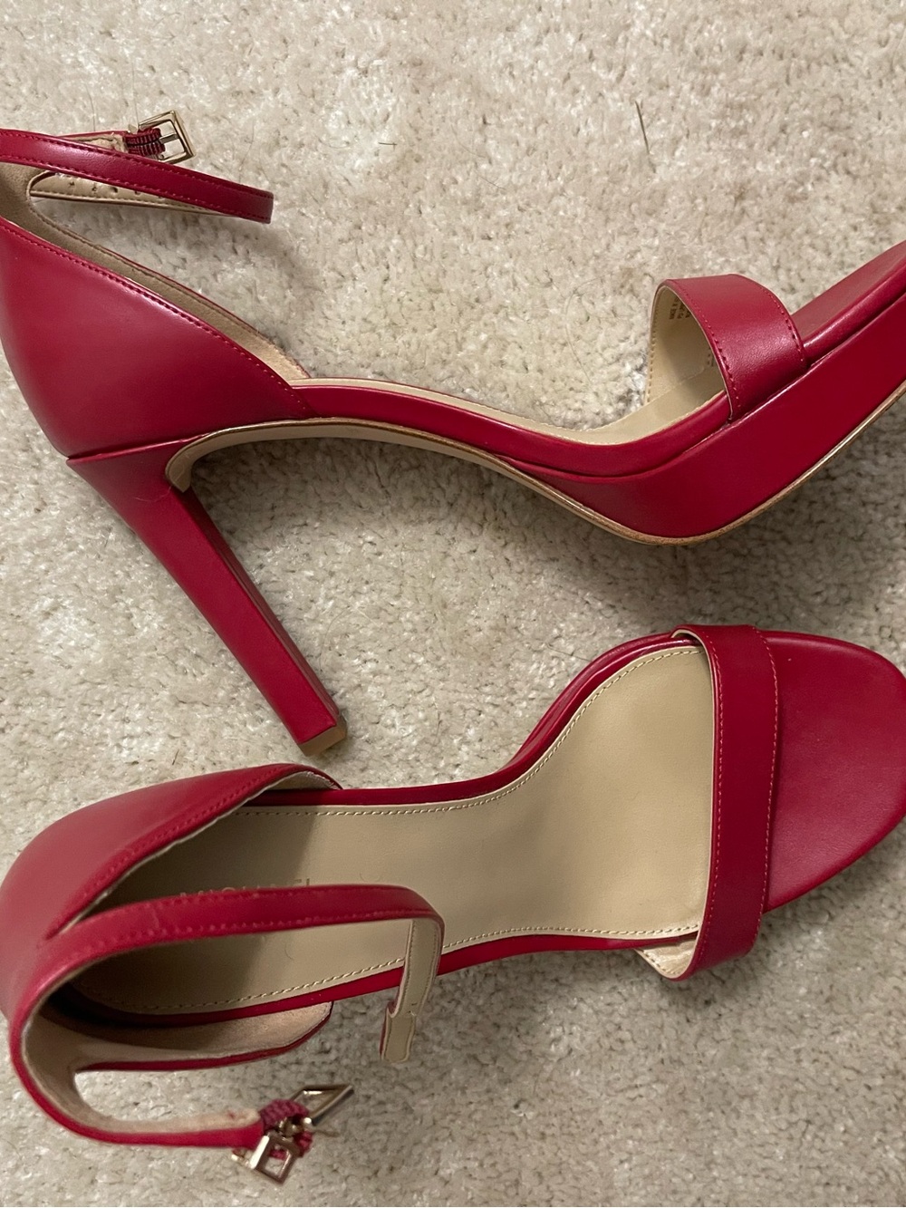 Michael Kors Red Ankle-Strap High Heel Sandals